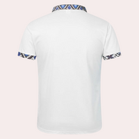 Printed White Polo for Men - Lucas