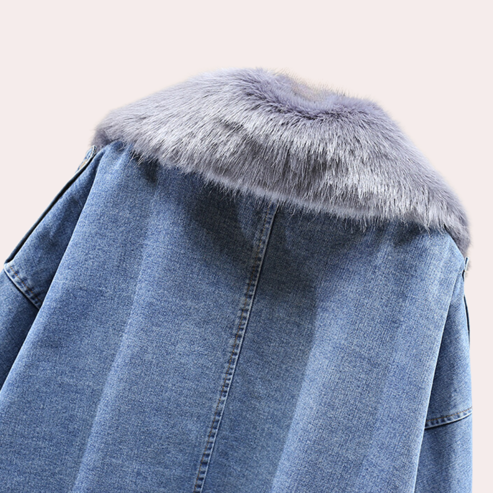 Warm Denim Winter Coat for Women - Mira