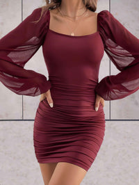 Stylish Mini Dress with Wide Sleeves - Lina