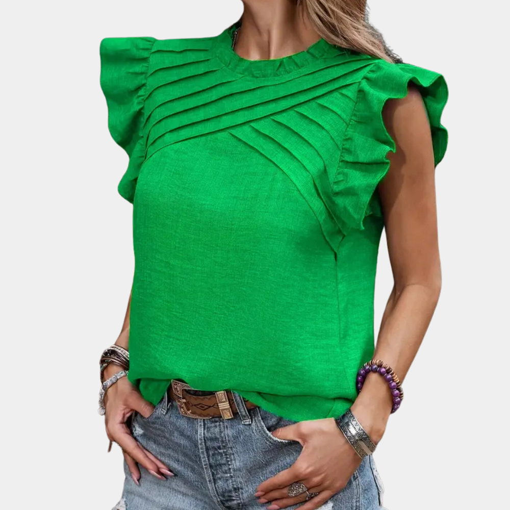 Classic Green Blouse for Women - Celeste