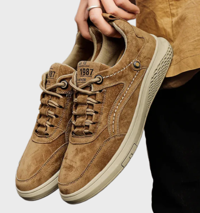 Luksusowe skórzane sneakersy z sznurowaniem - Victor