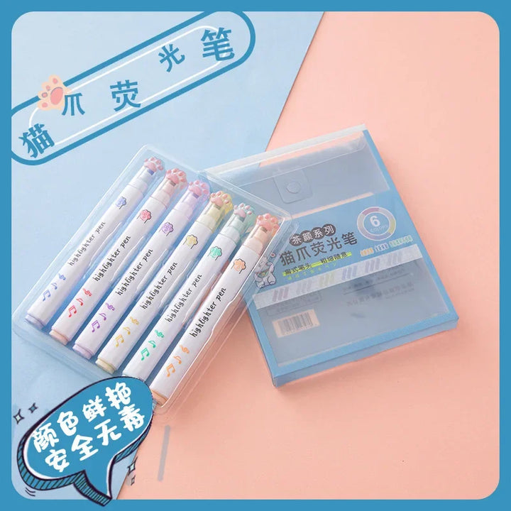 Kattenpootjes Pastel Markeerstift Set - Pawsima