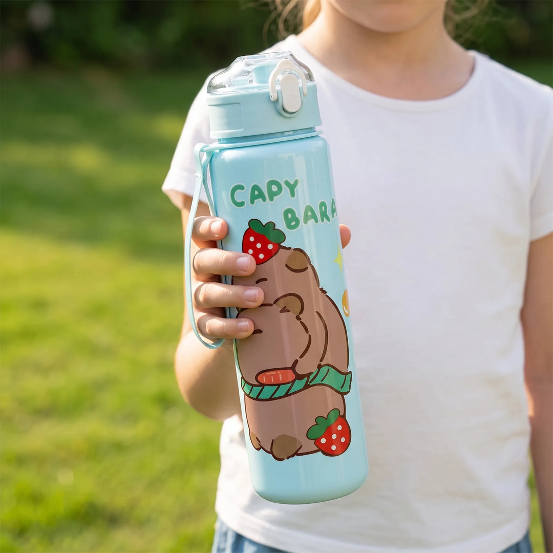 Kinder Drinkfles Met Rietje En Capibara Print - Capyflow