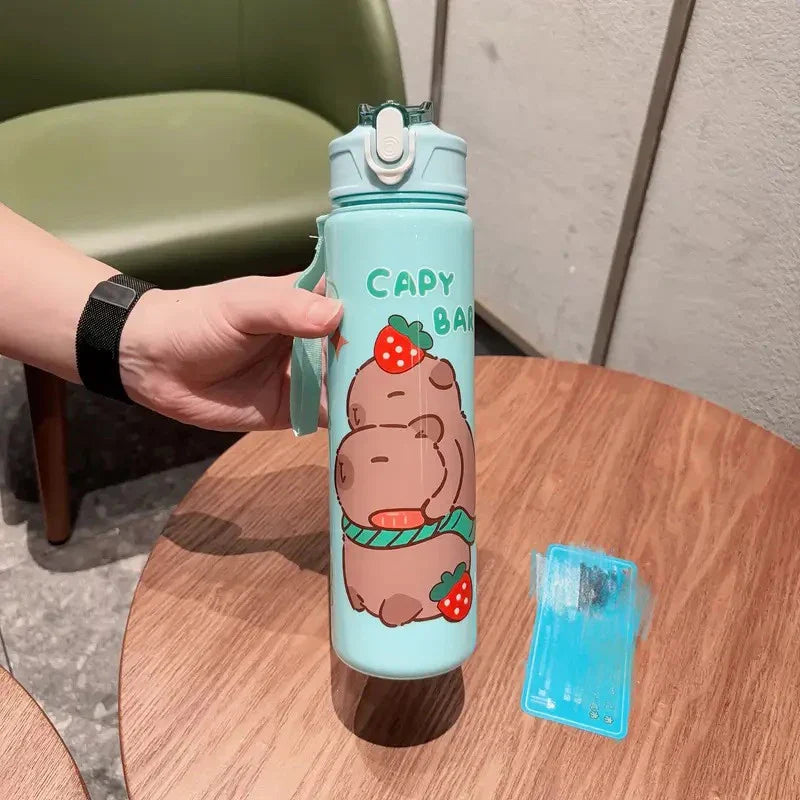 Kinder Drinkfles Met Rietje En Capibara Print - Capyflow