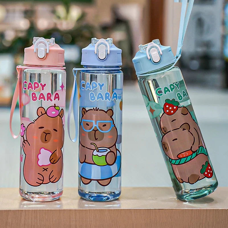 Kinder Drinkfles Met Rietje En Capibara Print - Capyflow