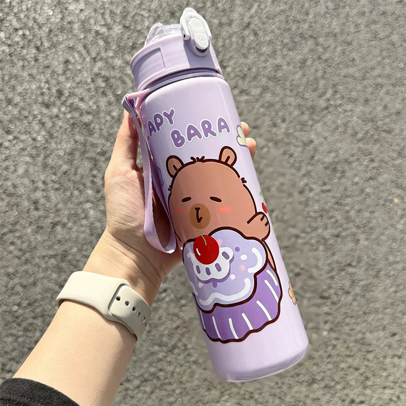 Kinder Drinkfles Met Rietje En Capibara Print - Capyflow
