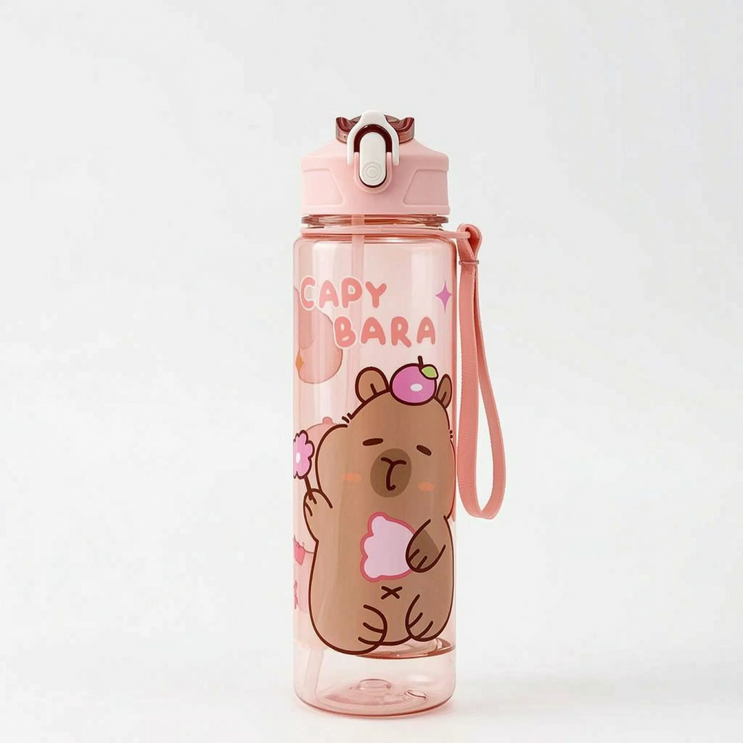 Kinder Drinkfles Met Rietje En Capibara Print - Capyflow