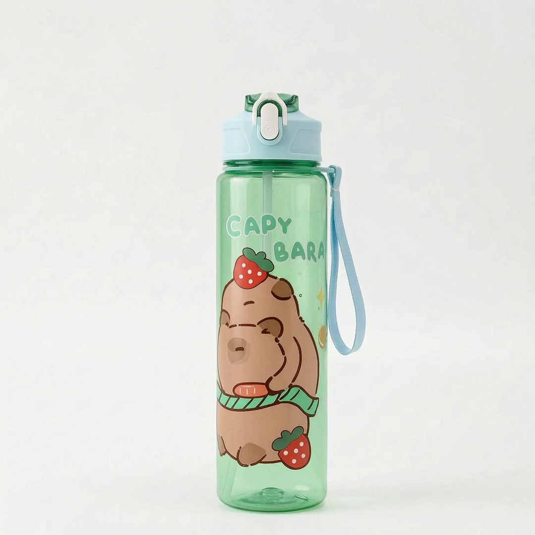 Kinder Drinkfles Met Rietje En Capibara Print - Capyflow