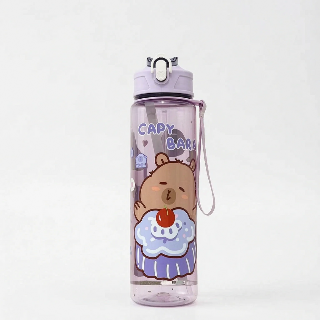Kinder Drinkfles Met Rietje En Capibara Print - Capyflow