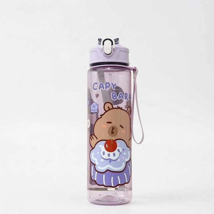 Kinder Drinkfles Met Rietje En Capibara Print - Capyflow