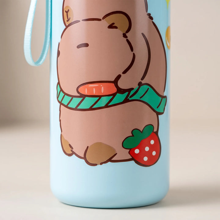Kinder Drinkfles Met Rietje En Capibara Print - Capyflow