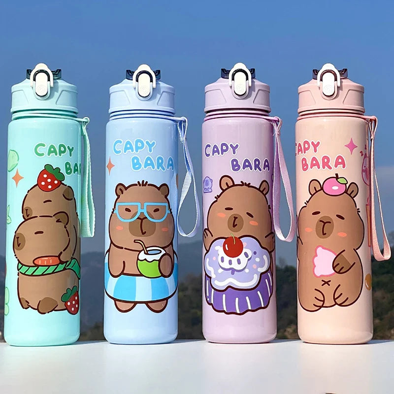 Kinder Drinkfles Met Rietje En Capibara Print - Capyflow