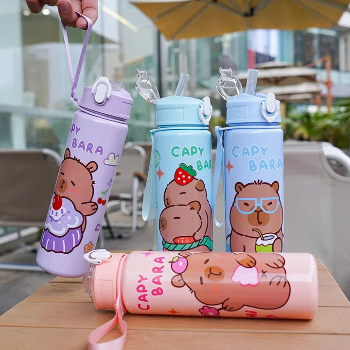 Kinder Drinkfles Met Rietje En Capibara Print - Capyflow