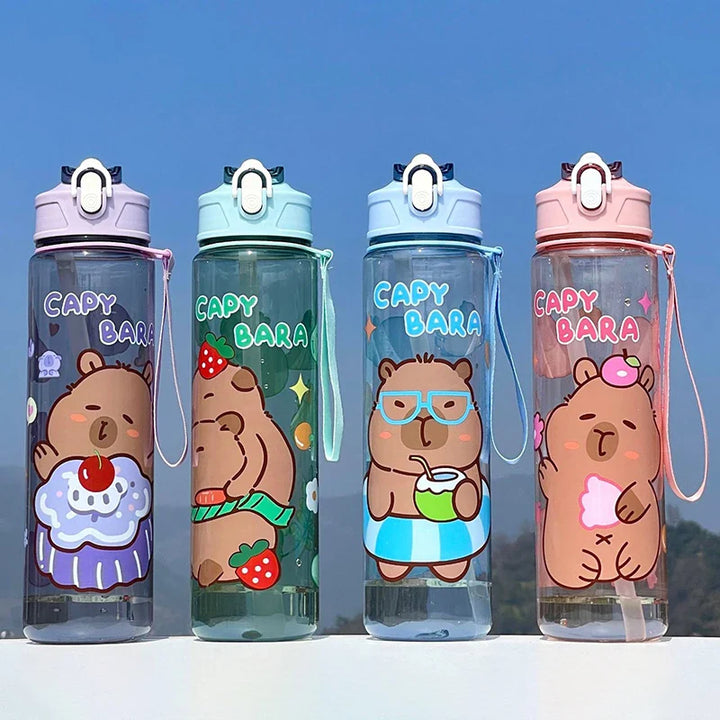 Kinder Drinkfles Met Rietje En Capibara Print - Capyflow