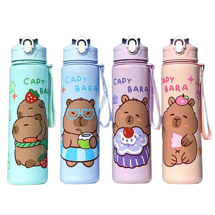 Kinder Drinkfles Met Rietje En Capibara Print - Capyflow
