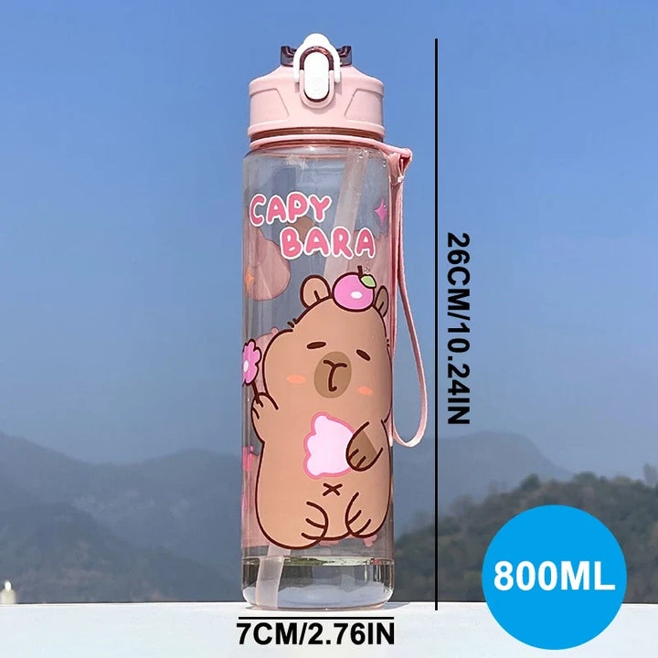 Kinder Drinkfles Met Rietje En Capibara Print - Capyflow
