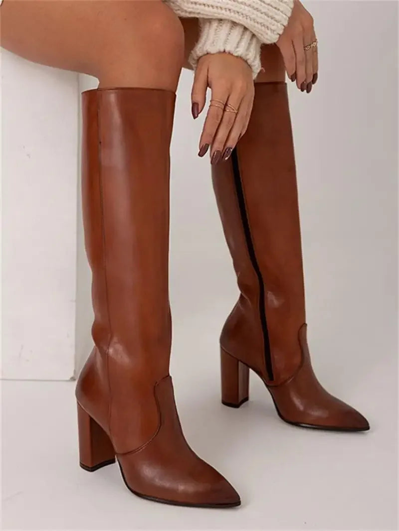 Knee-High Boots With A Block Heel - Francis