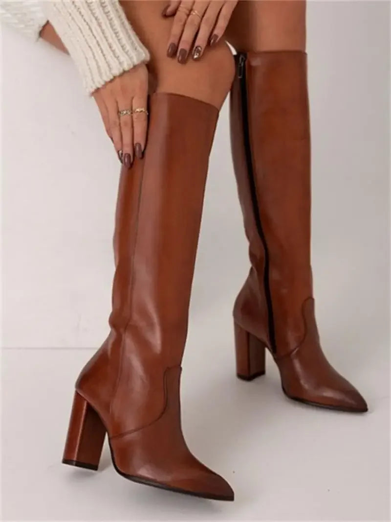 Knee-High Boots With A Block Heel - Francis