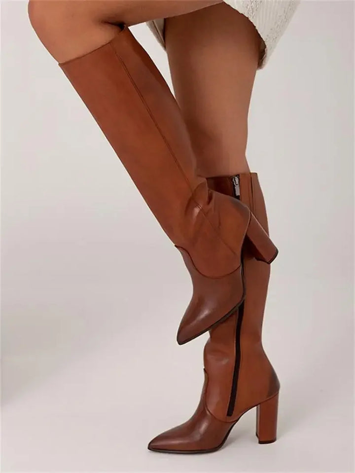 Knee-High Boots With A Block Heel - Francis