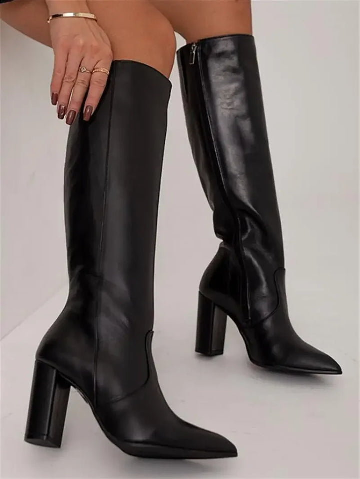 Knee-High Boots With A Block Heel - Francis