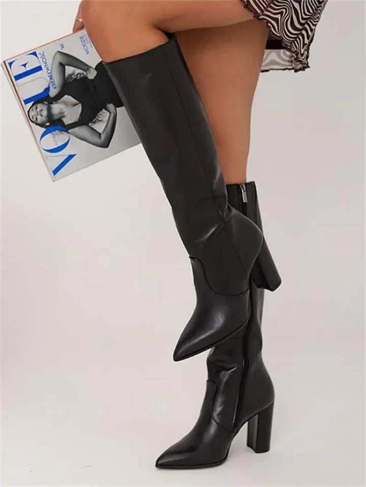 Knee-High Boots With A Block Heel - Francis