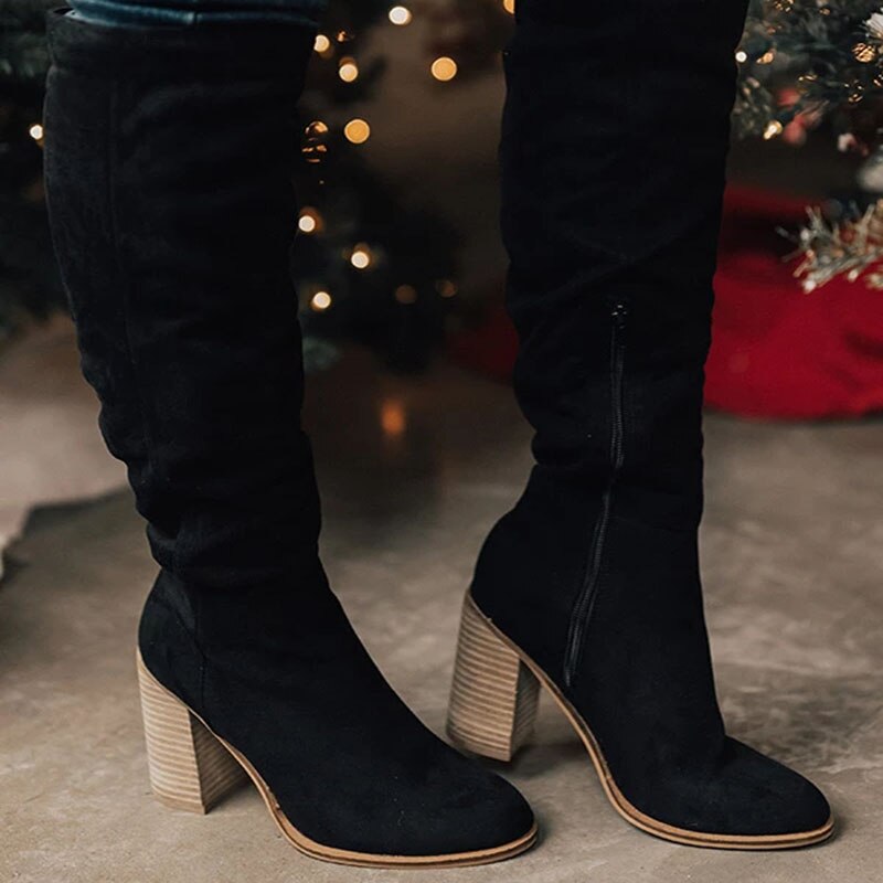 Knee-High Boots With A Block Heel - Gwendolyn
