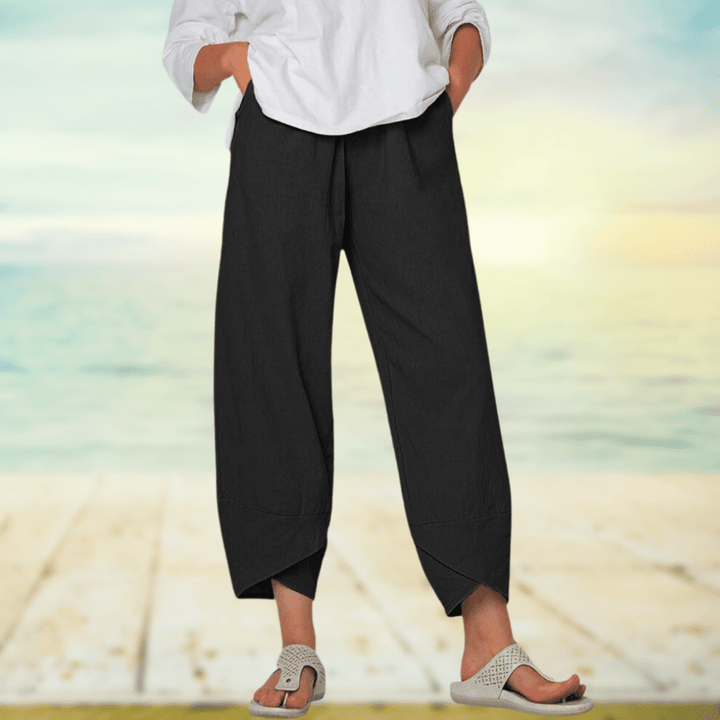 Light Cotton Pants with Elastic Waistband – Mila