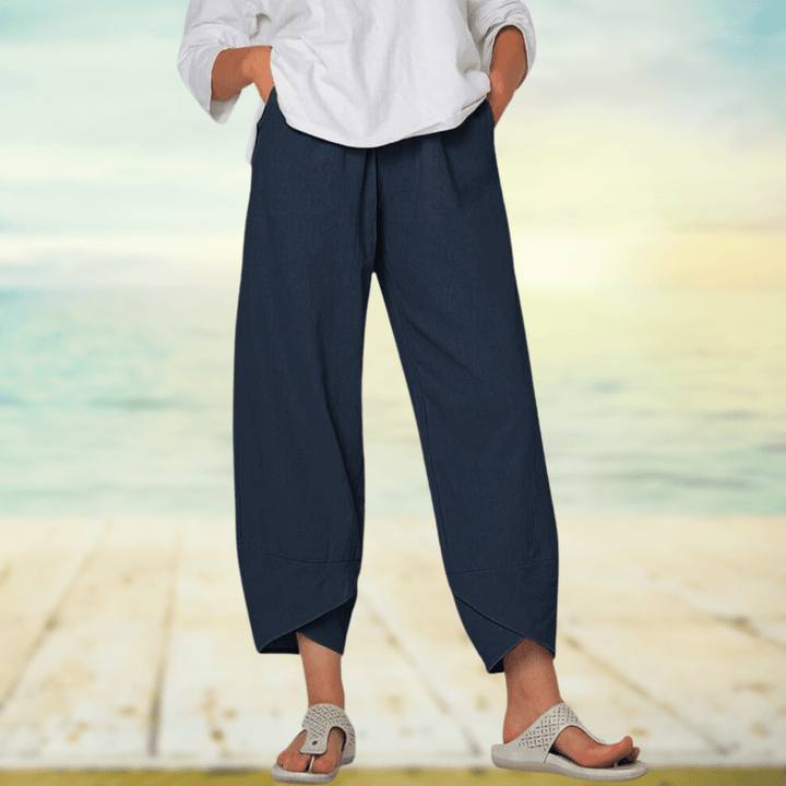 Light Cotton Pants with Elastic Waistband – Mila