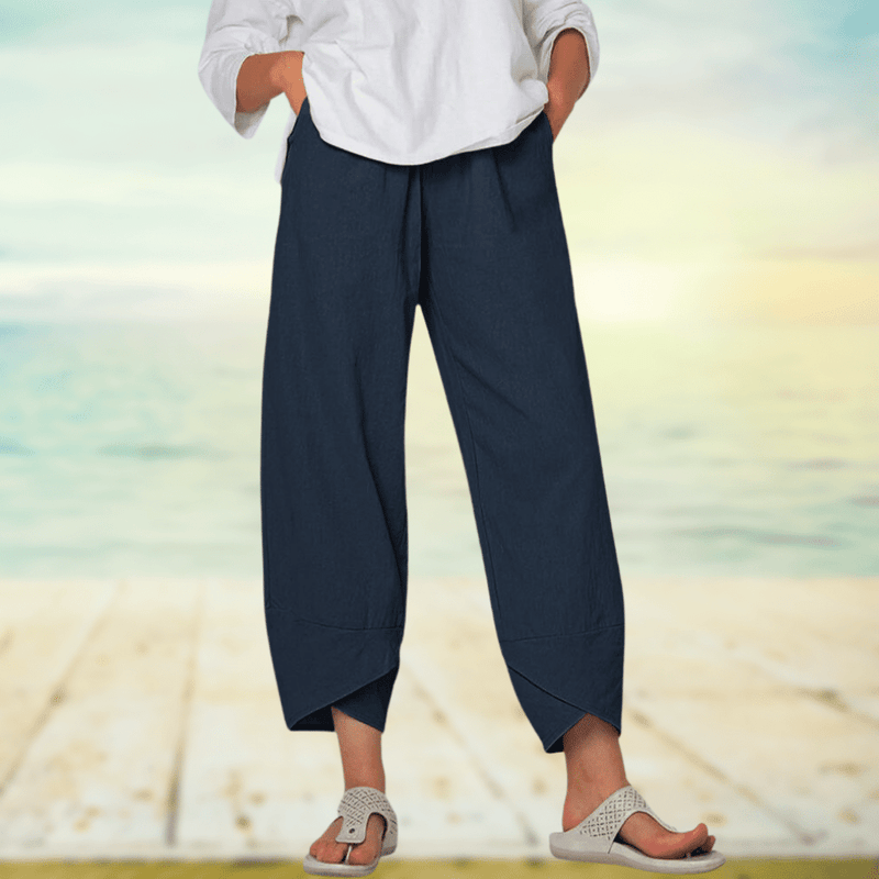 Light Cotton Pants with Elastic Waistband – Mila
