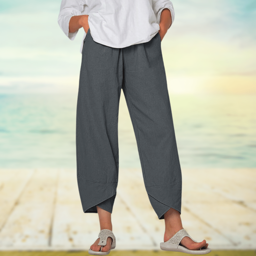 Light Cotton Pants with Elastic Waistband – Mila