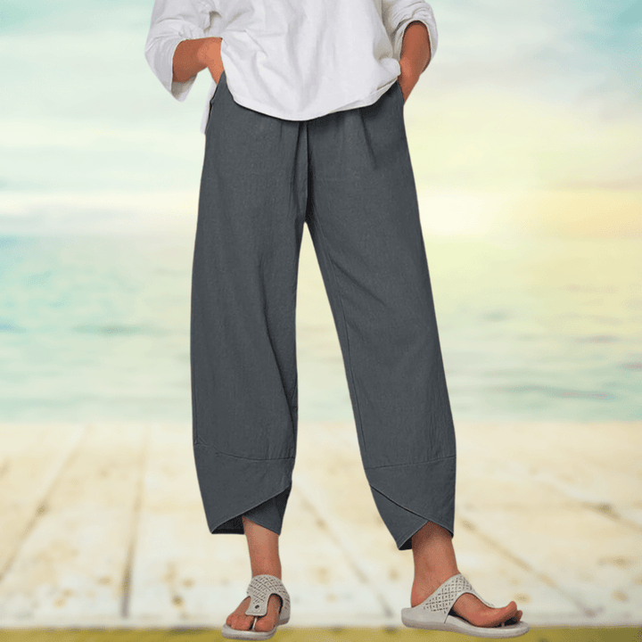 Light Cotton Pants with Elastic Waistband – Mila