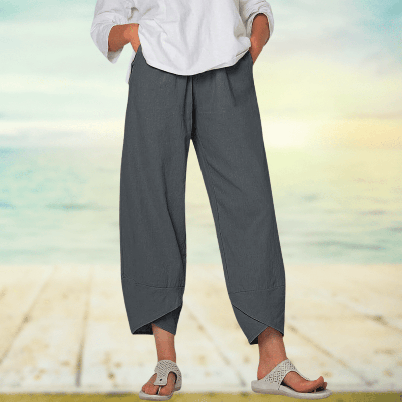 Light Cotton Pants with Elastic Waistband – Mila
