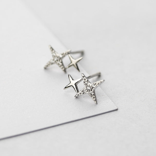 Star-Shaped Stud Earrings with Zirconia - Lyra