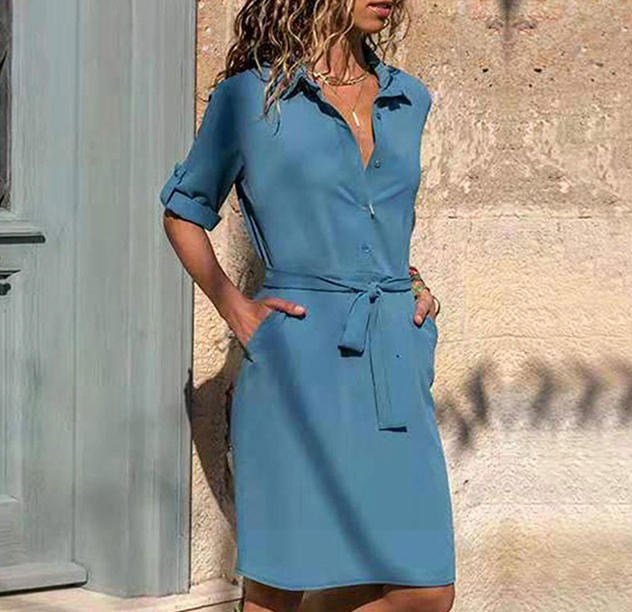 Kragenhemdkleid Mit Taille - Delia