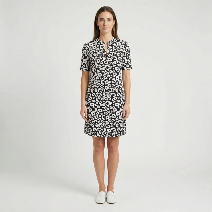 Kurzarm-Kleid Mit Grafischem Allover-Muster - Michele