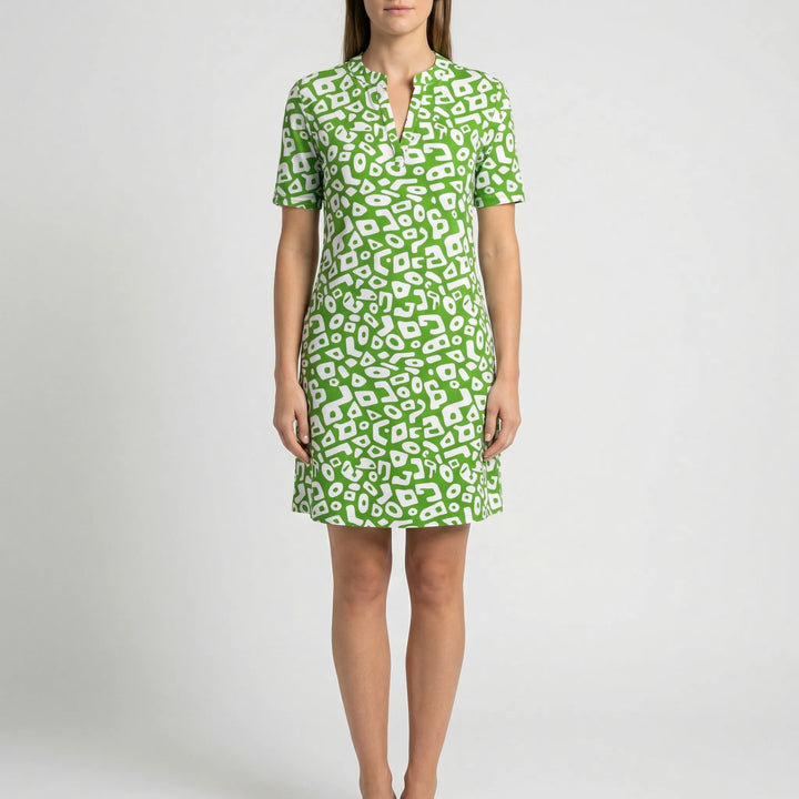 Kurzarm-Kleid Mit Grafischem Allover-Muster - Michele