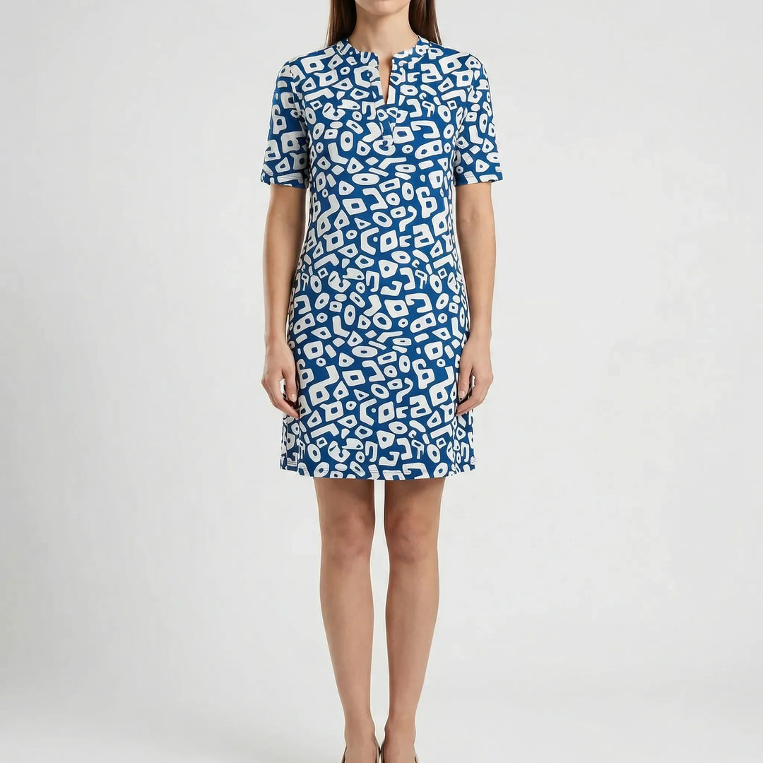 Kurzarm-Kleid Mit Grafischem Allover-Muster - Michele