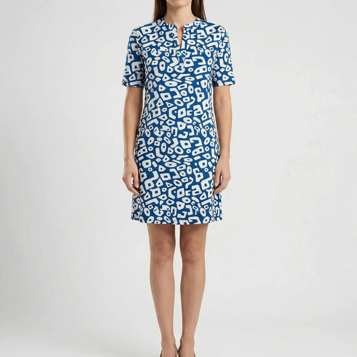 Kurzarm-Kleid Mit Grafischem Allover-Muster - Michele