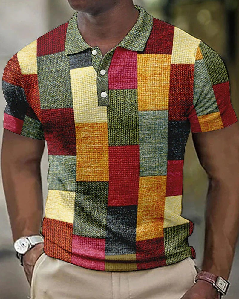 Kurzarm Poloshirt Mit Karomuster - Caspar