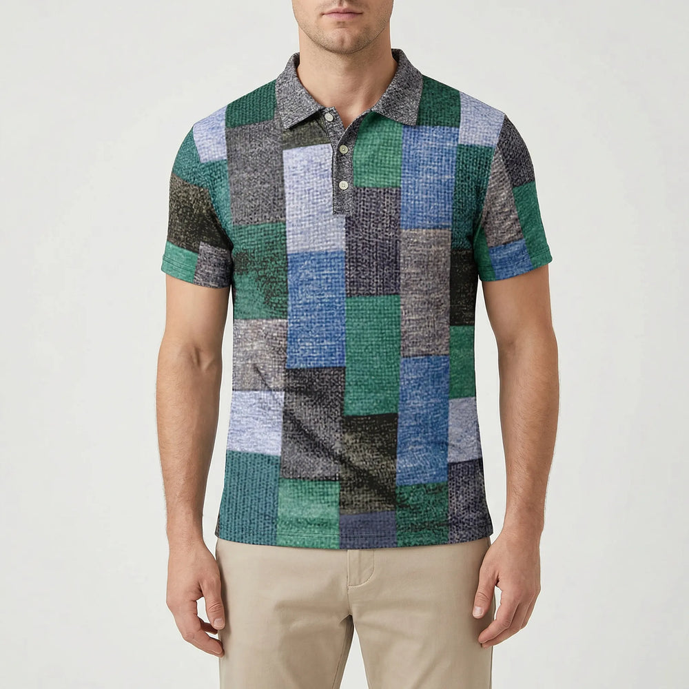 Kurzarm Poloshirt Mit Karomuster - Caspar