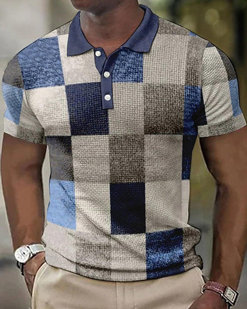Kurzarm Poloshirt Mit Karomuster - Caspar