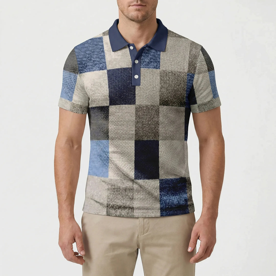 Kurzarm Poloshirt Mit Karomuster - Caspar