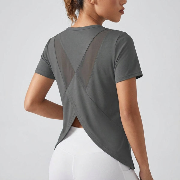 Korte Mouw Sporttop Met Rugdetail - Joyce