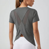 Korte Mouw Sporttop Met Rugdetail - Joyce