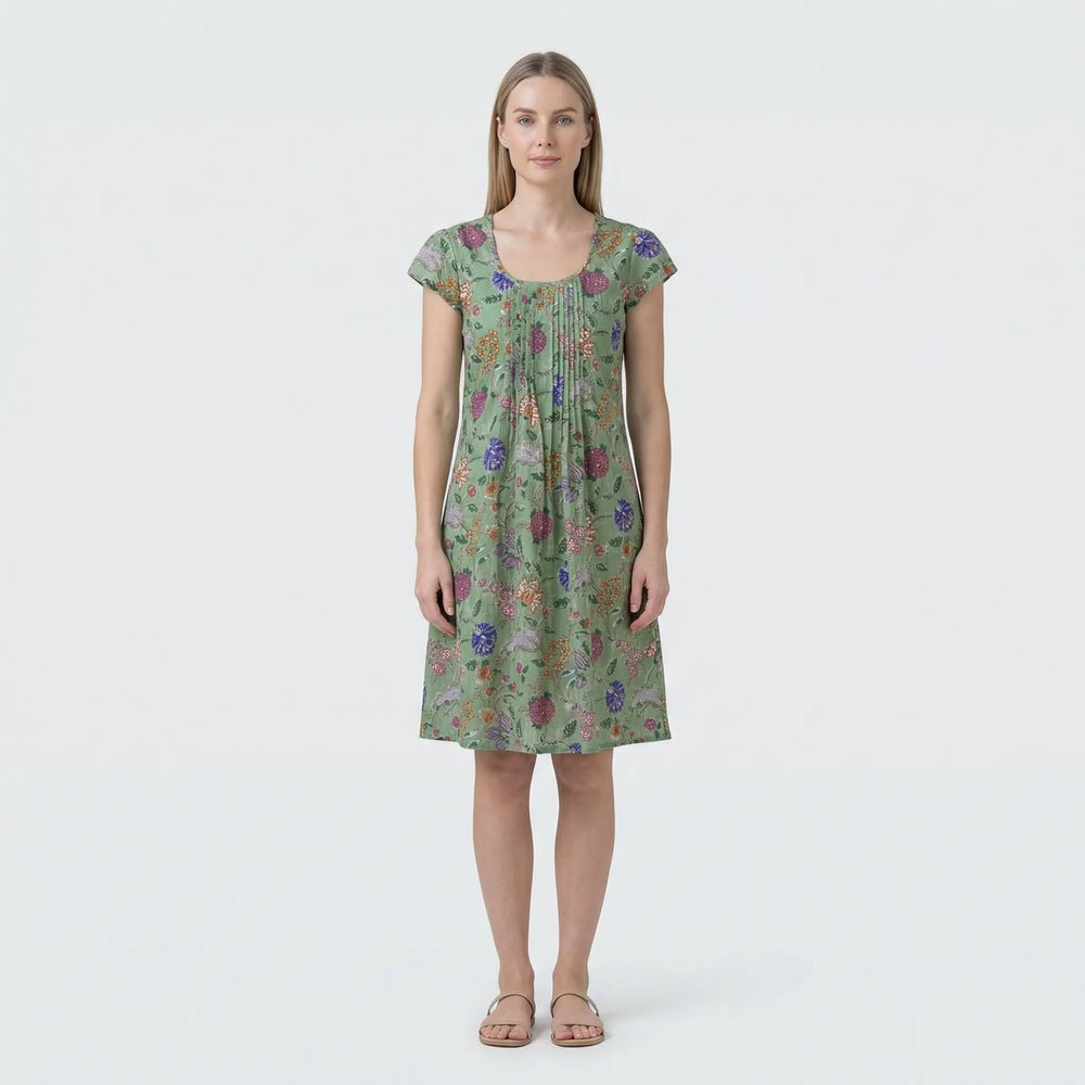 Kurzärmeliges A Linien Kleid - Amina