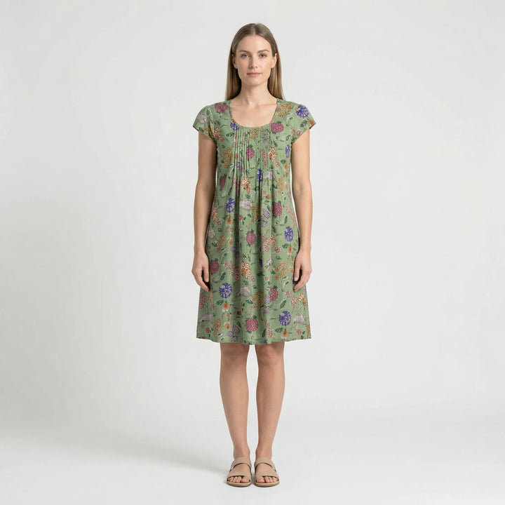 Kurzärmeliges A Linien Kleid - Amina