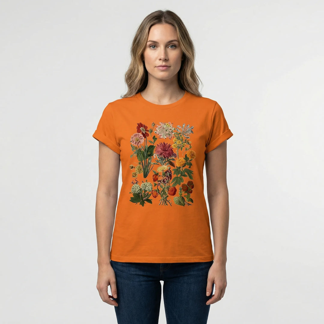 Kurzärmeliges Damen-T-Shirt Mit Blumenmotiv - Yolanda