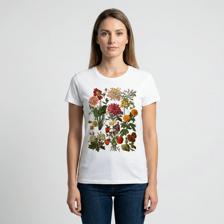 Kurzärmeliges Damen-T-Shirt Mit Blumenmotiv - Yolanda
