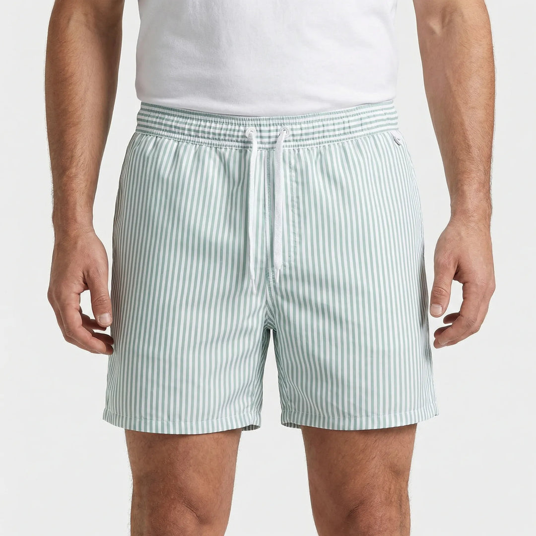 Kurze Gestreifte Badeshorts Für Herren - Gerard