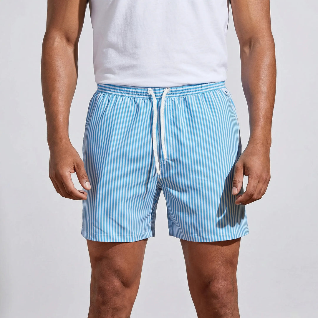 Kurze Gestreifte Badeshorts Für Herren - Gerard